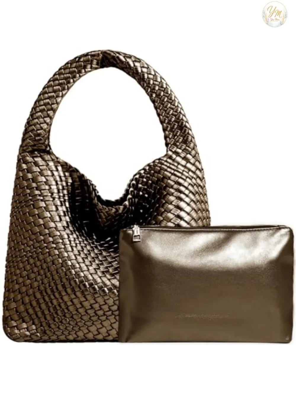 Woven Tote Bag for Women, Faux Leather Hobo Handbag, Travel Shoulder Bag